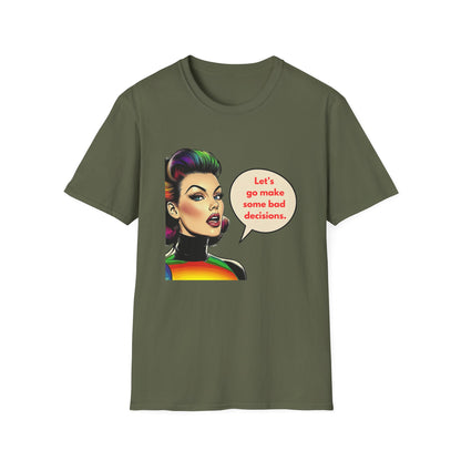 Bad Decisions Rainbow Punk T-Shirt | Retro Vintage Unisex Tee
