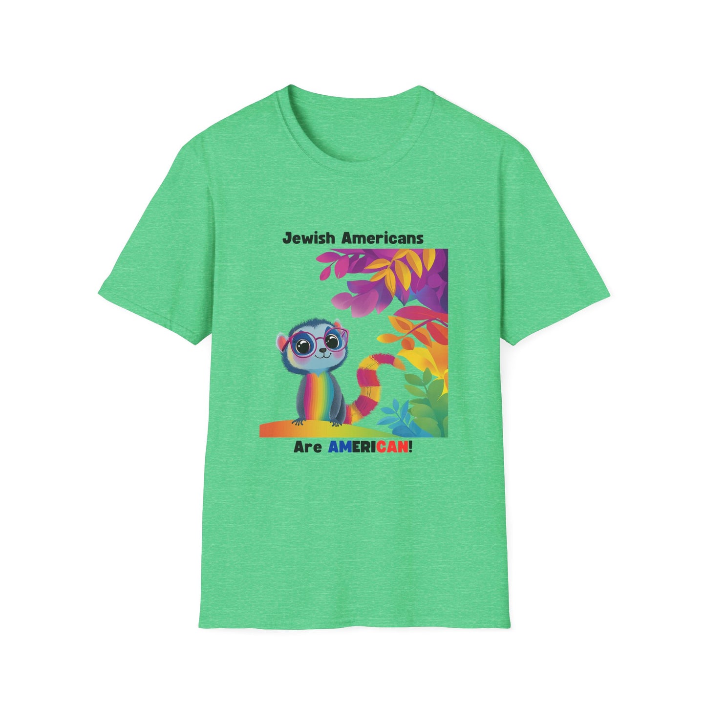 Rainbow Lemur Jewish Pride T-Shirt | Kawaii Activist Unisex Tee | Jewish American Solidarity