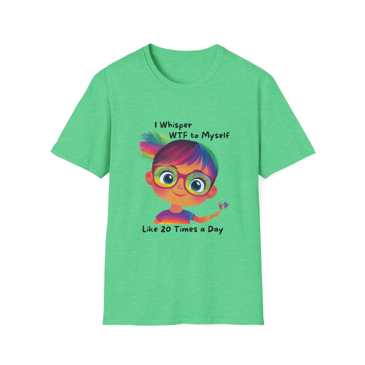 Rainbow Hair WTF Self-Talk Kawaii T-Shirt | Funny Unisex Tee