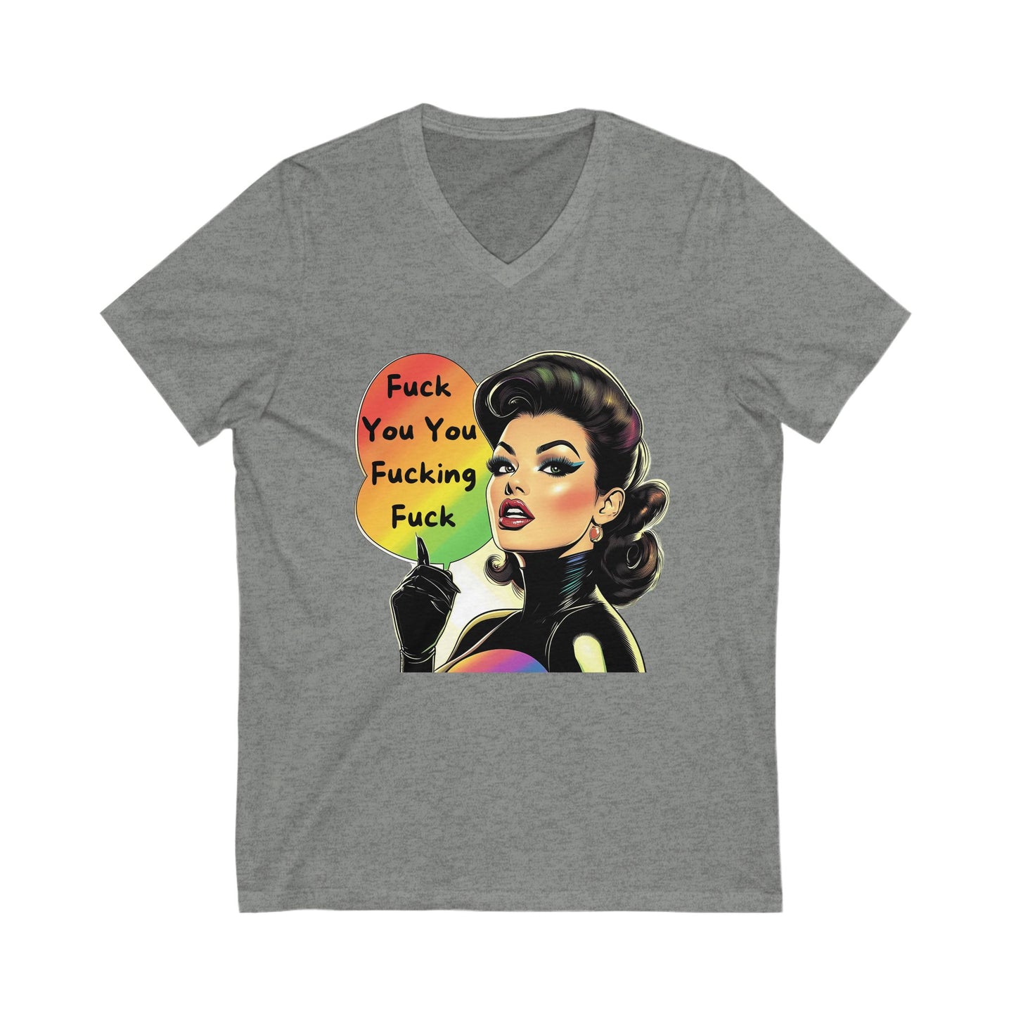 Retro Diva Sass V-Neck Tee | Vintage Pin-Up Style | Bold Statement Unisex T-Shirt