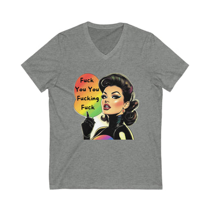 Retro Diva Sass V-Neck Tee | Vintage Pin-Up Style | Bold Statement Unisex T-Shirt