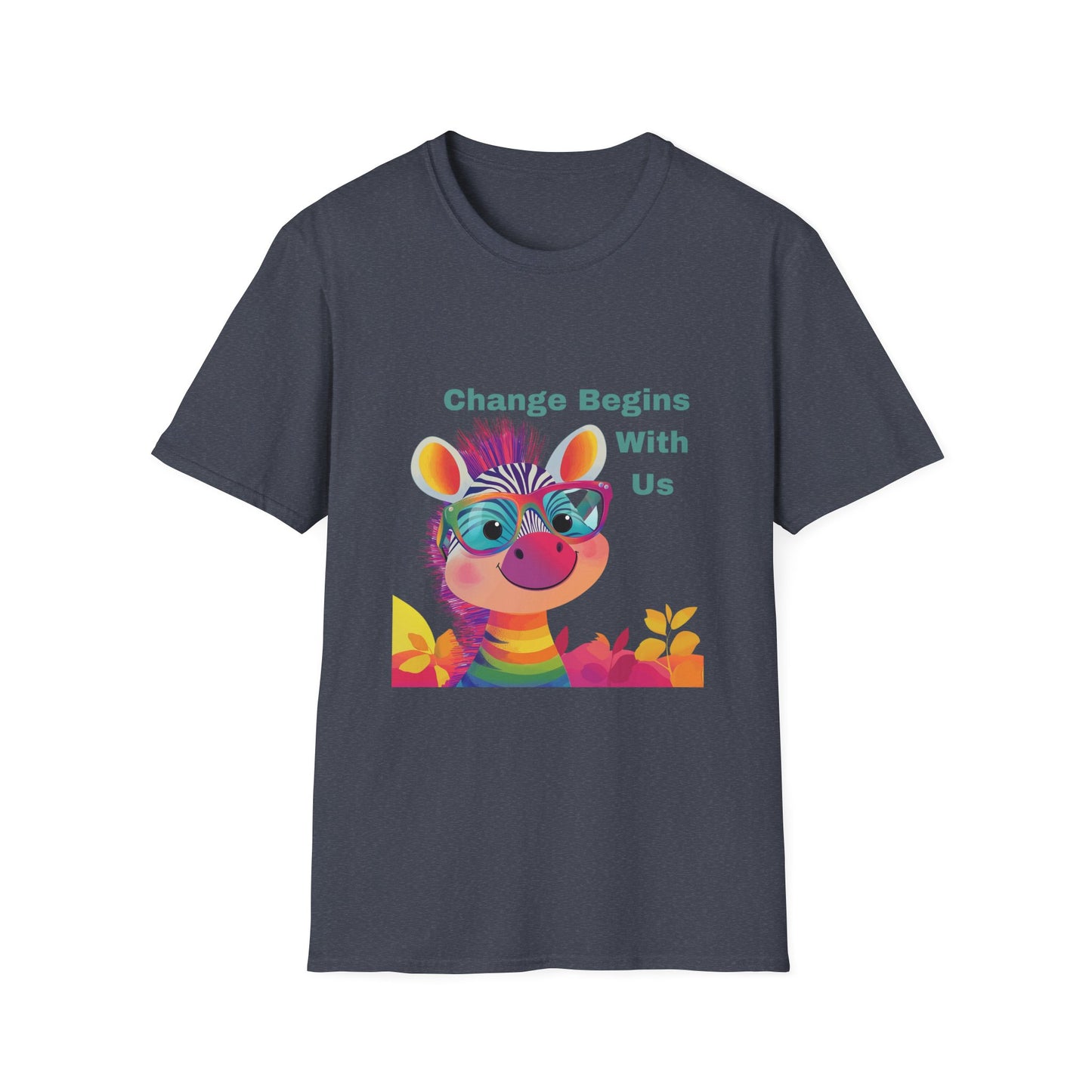 Rainbow Zebra Change Maker T-Shirt | Kawaii Activist Unisex Tee