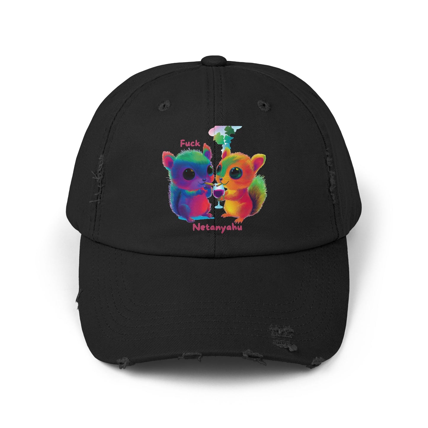 Rainbow Squirrels Unity Distressed Cap | LGBTQ+ Pride Hat