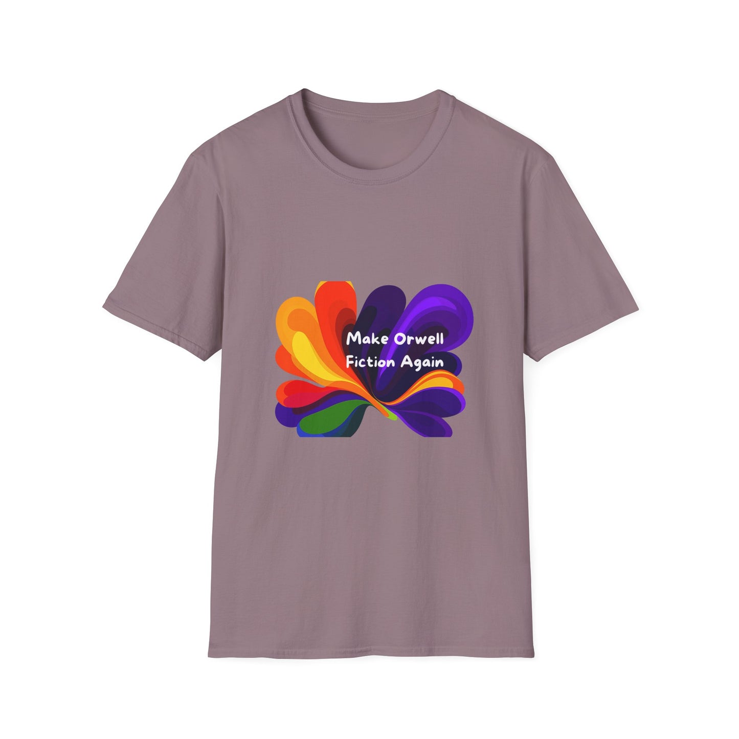 Make Orwell Fiction Again Rainbow T-Shirt | Colorful Activism Tee