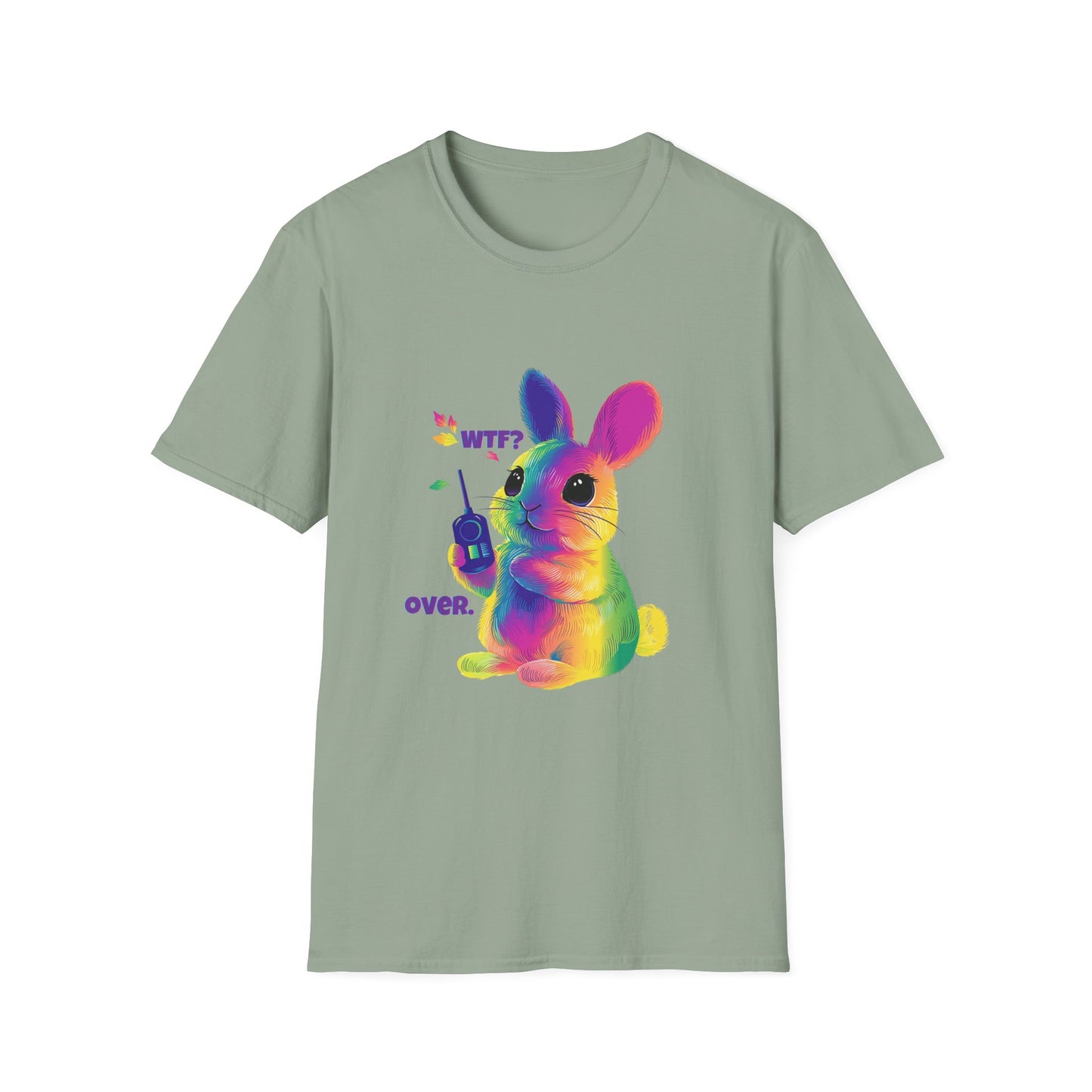 Rainbow Bunny WTF? OVER. Protest T-Shirt | Cute Activist Tee