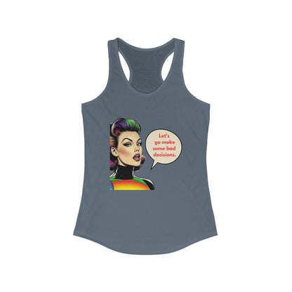 Retro Bad Decisions Racerback Tank | Vintage Pop Art Women's Tank Top