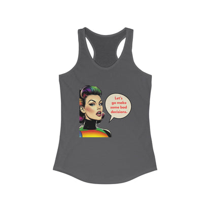 Retro Bad Decisions Racerback Tank | Vintage Pop Art Women's Tank Top