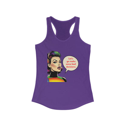 Retro Bad Decisions Racerback Tank | Vintage Pop Art Women's Tank Top