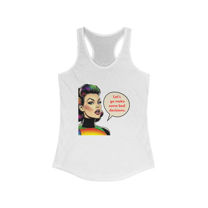 Retro Bad Decisions Racerback Tank | Vintage Pop Art Women's Tank Top