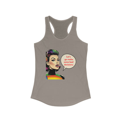 Retro Bad Decisions Racerback Tank | Vintage Pop Art Women's Tank Top