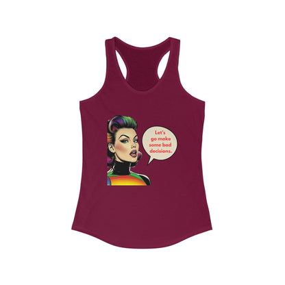 Retro Bad Decisions Racerback Tank | Vintage Pop Art Women's Tank Top