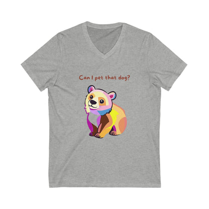 Rainbow Pride Bear Dog V-Neck Tee | Kawaii Pet Lover Gift