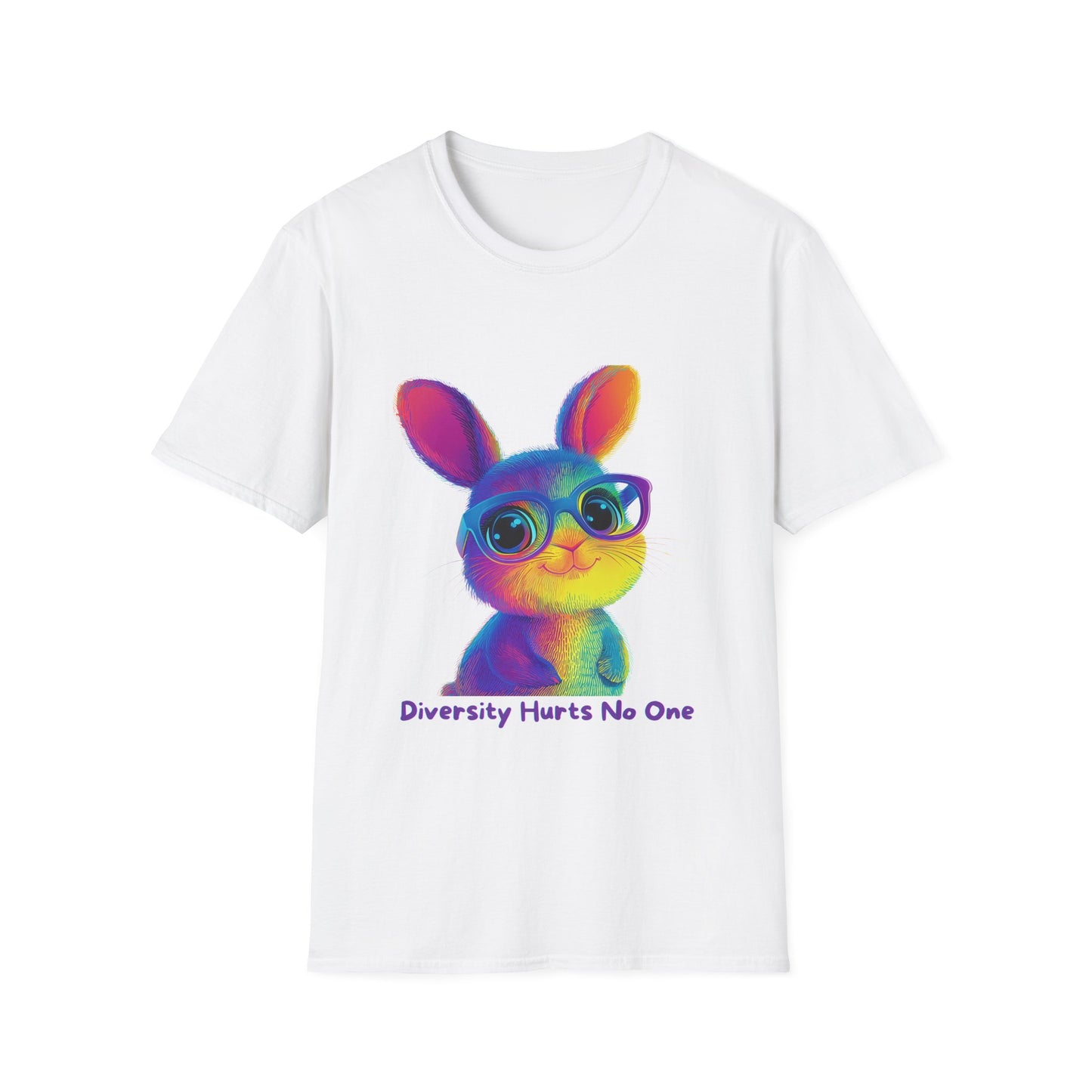 Rainbow Bunny Diversity T-Shirt | Inclusive Kawaii Unisex Tee