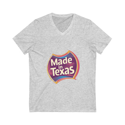 Made in Texas V-Neck T-Shirt | Retro State Pride Design | Regional Unisex Tee