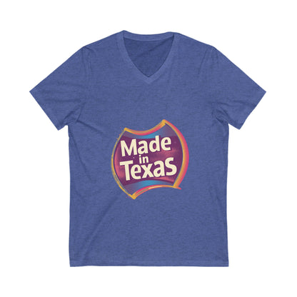 Made in Texas V-Neck T-Shirt | Retro State Pride Design | Regional Unisex Tee