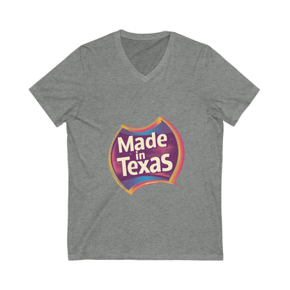 Made in Texas V-Neck T-Shirt | Retro State Pride Design | Regional Unisex Tee