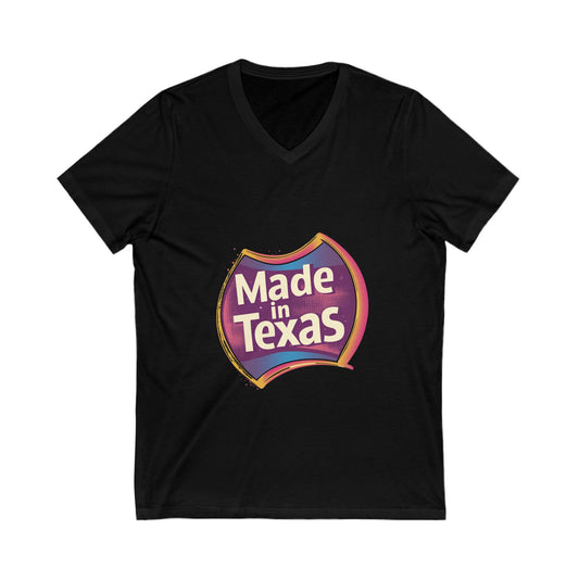 Made in Texas V-Neck T-Shirt | Retro State Pride Design | Regional Unisex Tee