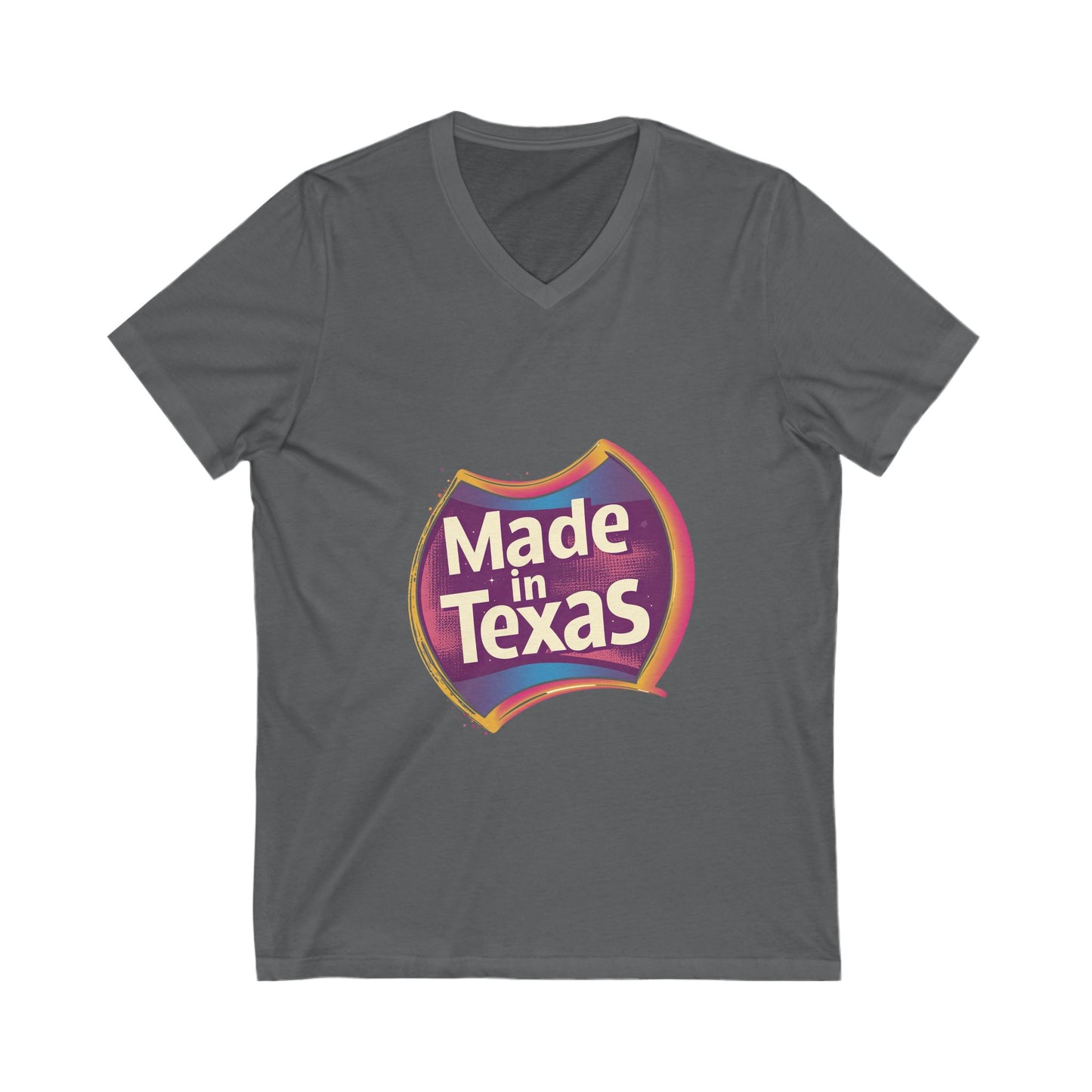 Made in Texas V-Neck T-Shirt | Retro State Pride Design | Regional Unisex Tee