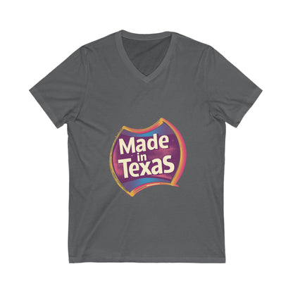 Made in Texas V-Neck T-Shirt | Retro State Pride Design | Regional Unisex Tee