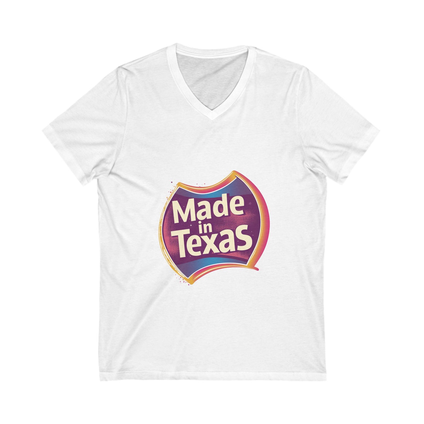 Made in Texas V-Neck T-Shirt | Retro State Pride Design | Regional Unisex Tee