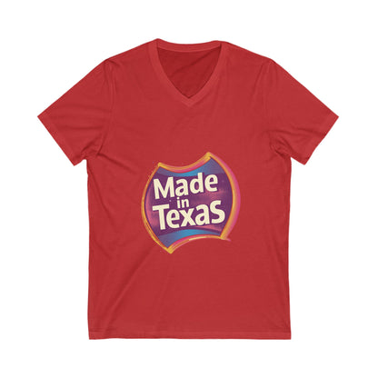 Made in Texas V-Neck T-Shirt | Retro State Pride Design | Regional Unisex Tee