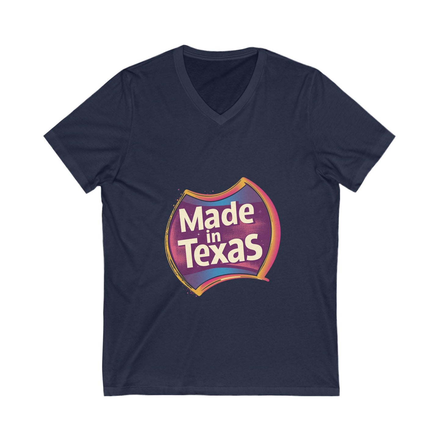 Made in Texas V-Neck T-Shirt | Retro State Pride Design | Regional Unisex Tee