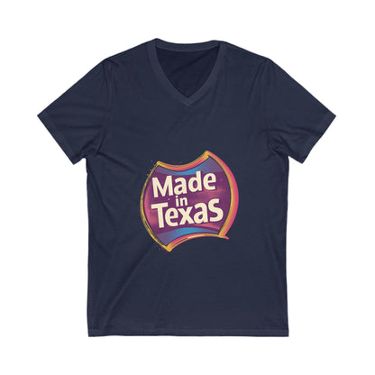 Made in Texas V-Neck T-Shirt | Retro State Pride Design | Regional Unisex Tee