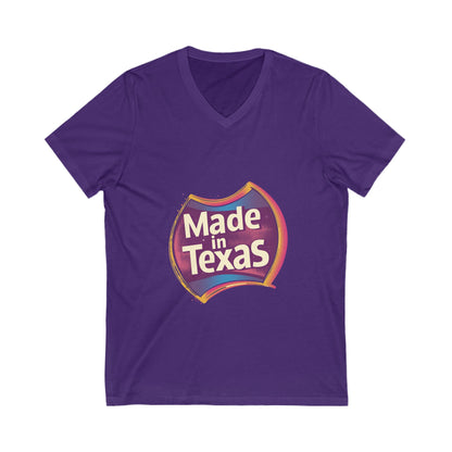 Made in Texas V-Neck T-Shirt | Retro State Pride Design | Regional Unisex Tee