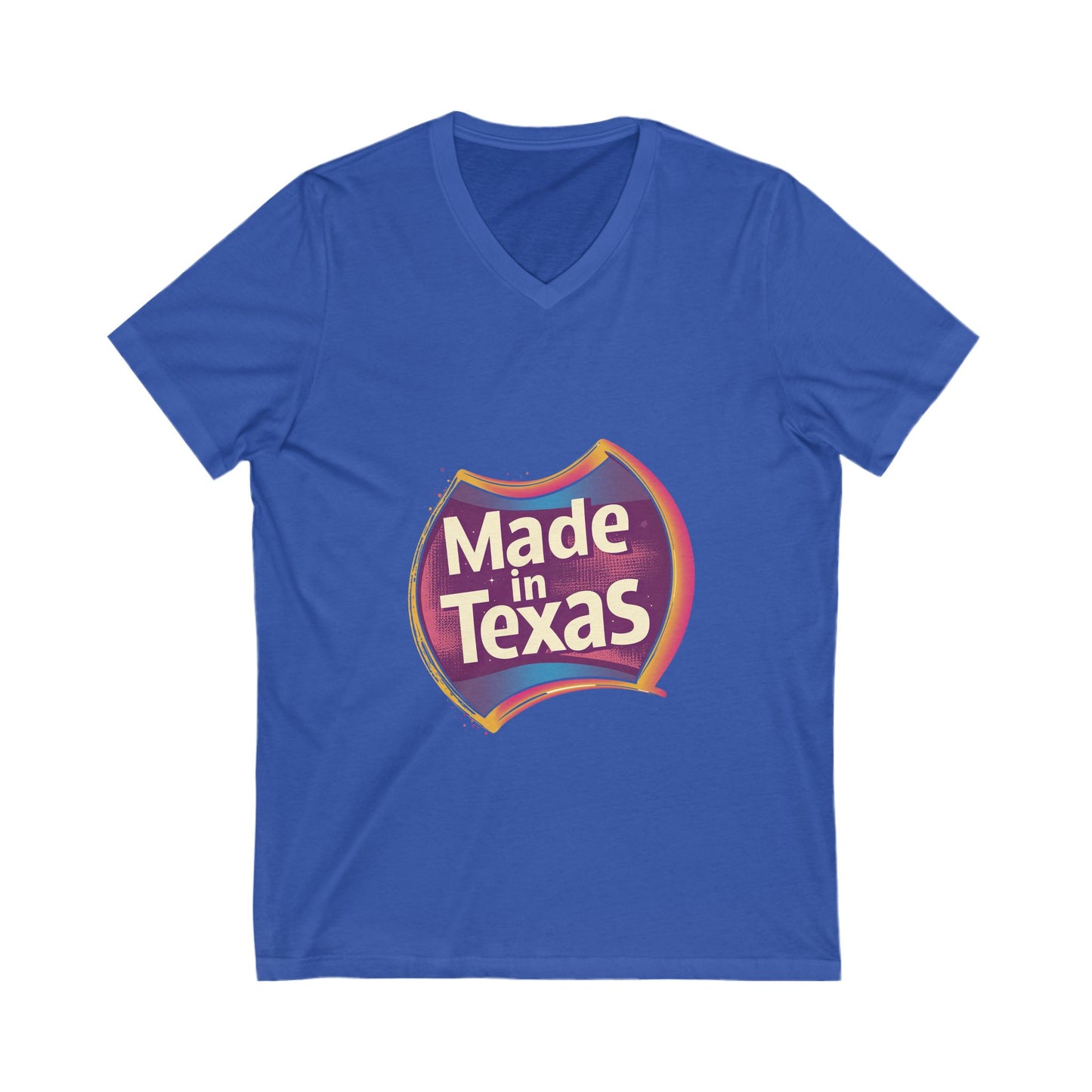 Made in Texas V-Neck T-Shirt | Retro State Pride Design | Regional Unisex Tee