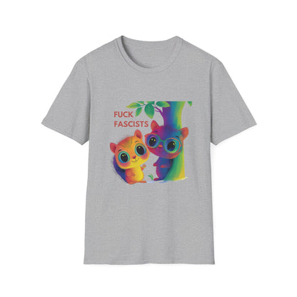 Rainbow Squirrels Anti-Fascist T-Shirt | Kawaii Activist Unisex Tee