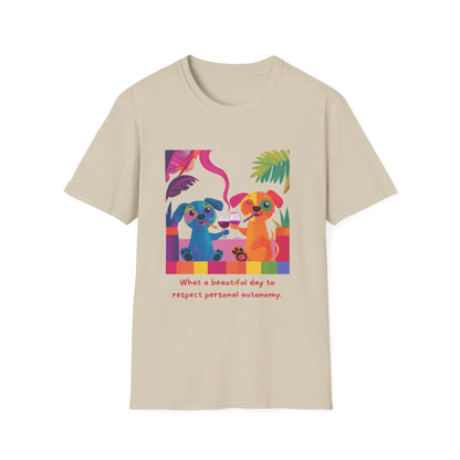 Respect Autonomy Dogs T-Shirt | Kawaii Activist Tee