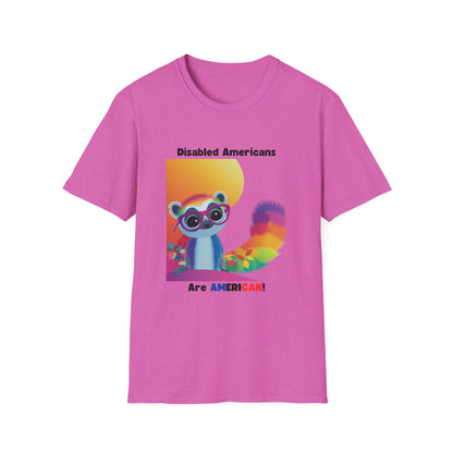 Disabled Americans Are AmeriCAN! | Cute Raccoon Disability Rights T-Shirt