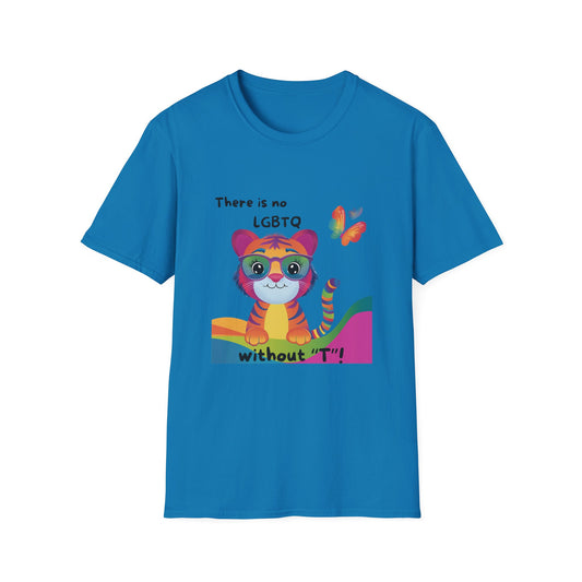 Kawaii Tiger LGBTQ Pride T-Shirt | Rainbow Butterfly Pride Tee | Cute Trans Rights Shirt