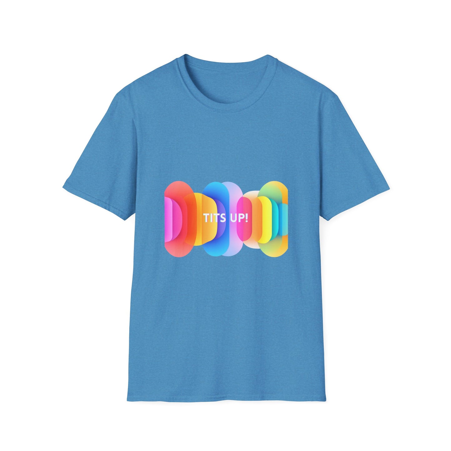 Colorful TITS UP! Unisex T-Shirt | Motivational Rainbow Pride Tee