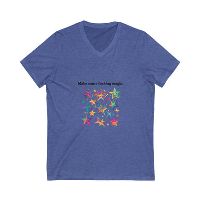Magical Stars V-Neck T-Shirt | Rainbow Pride Empowerment Unisex Tee