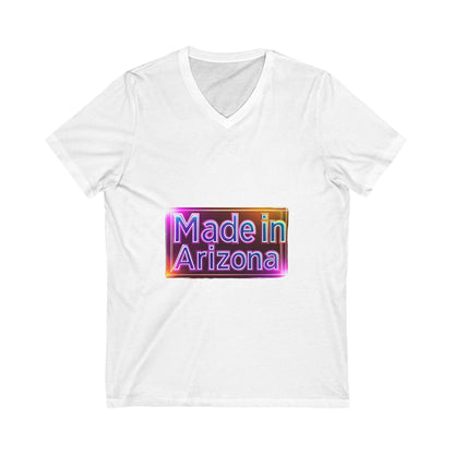 Made in Arizona V-Neck T-Shirt | Retro Chrome State Pride Unisex Tee