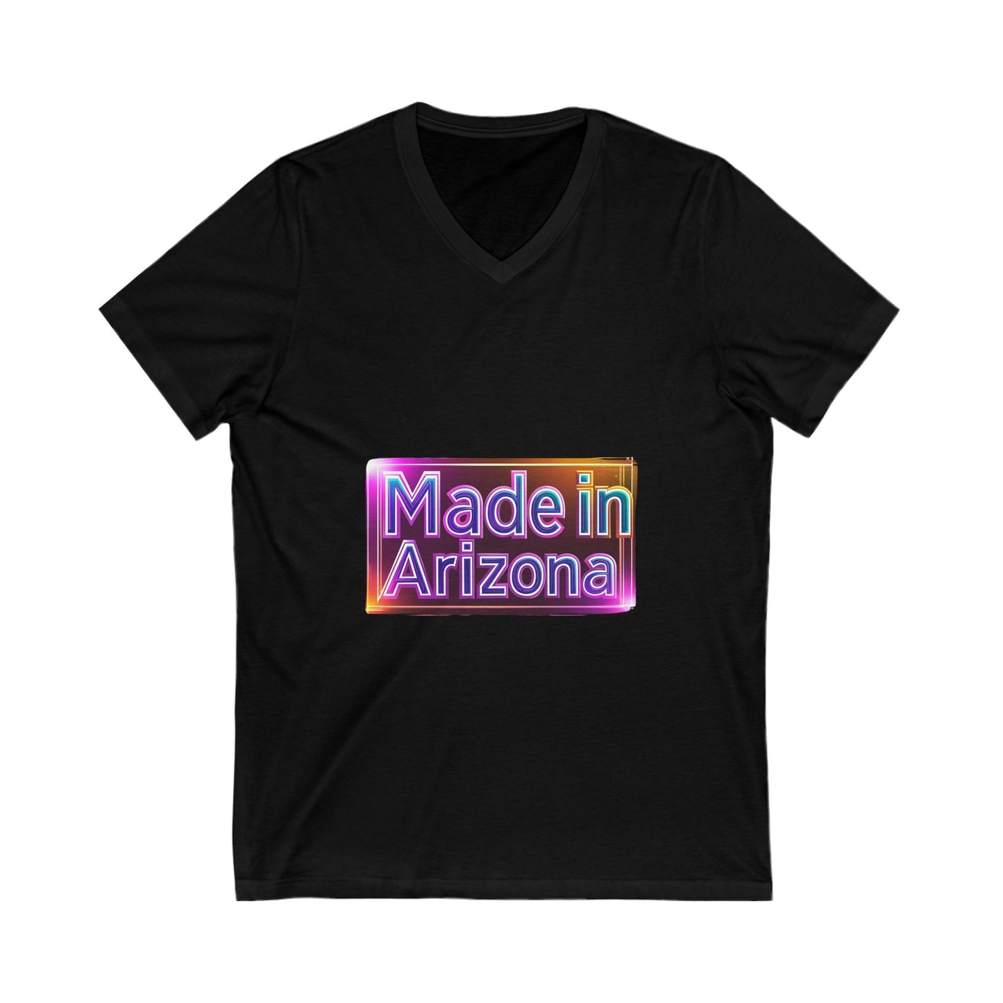 Made in Arizona V-Neck T-Shirt | Retro Chrome State Pride Unisex Tee