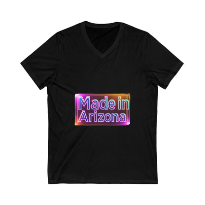 Made in Arizona V-Neck T-Shirt | Retro Chrome State Pride Unisex Tee