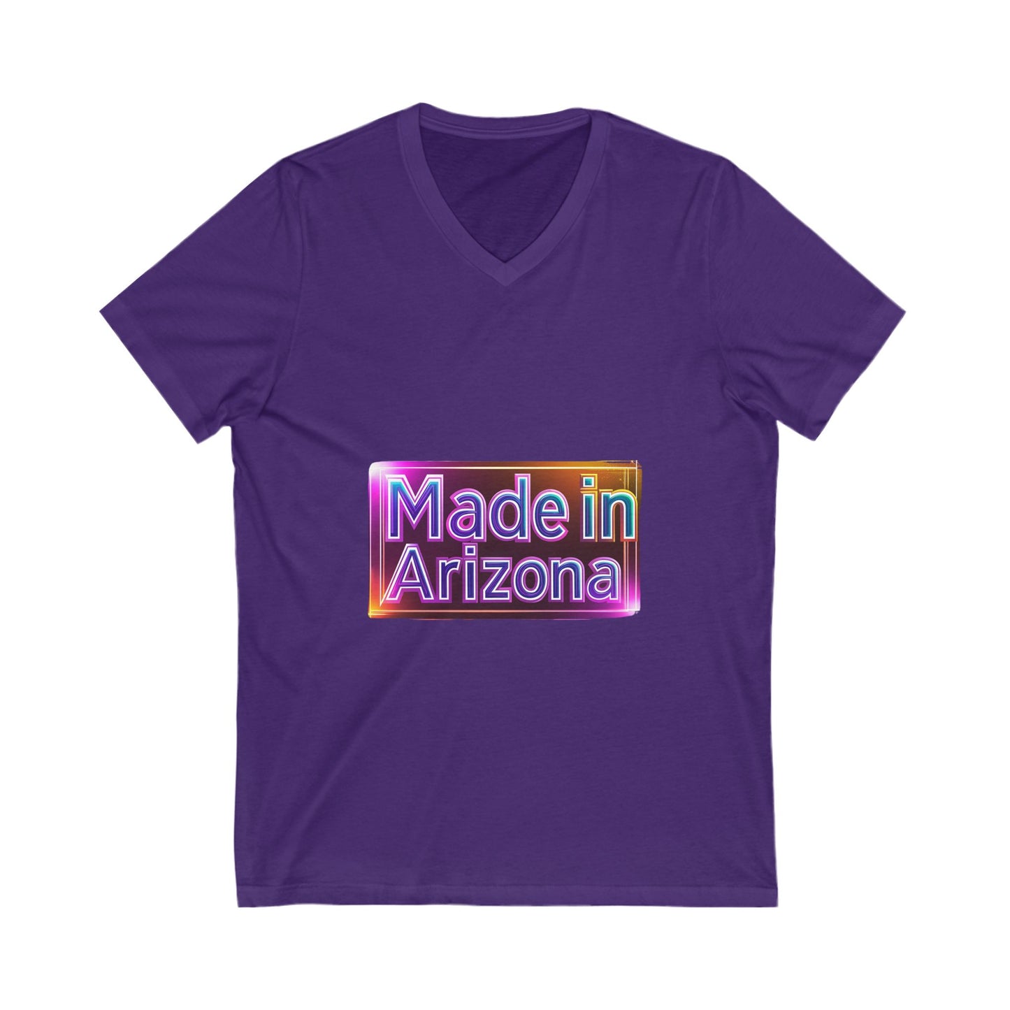 Made in Arizona V-Neck T-Shirt | Retro Chrome State Pride Unisex Tee