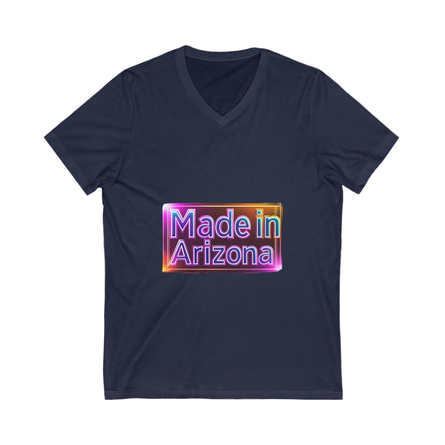 Made in Arizona V-Neck T-Shirt | Retro Chrome State Pride Unisex Tee