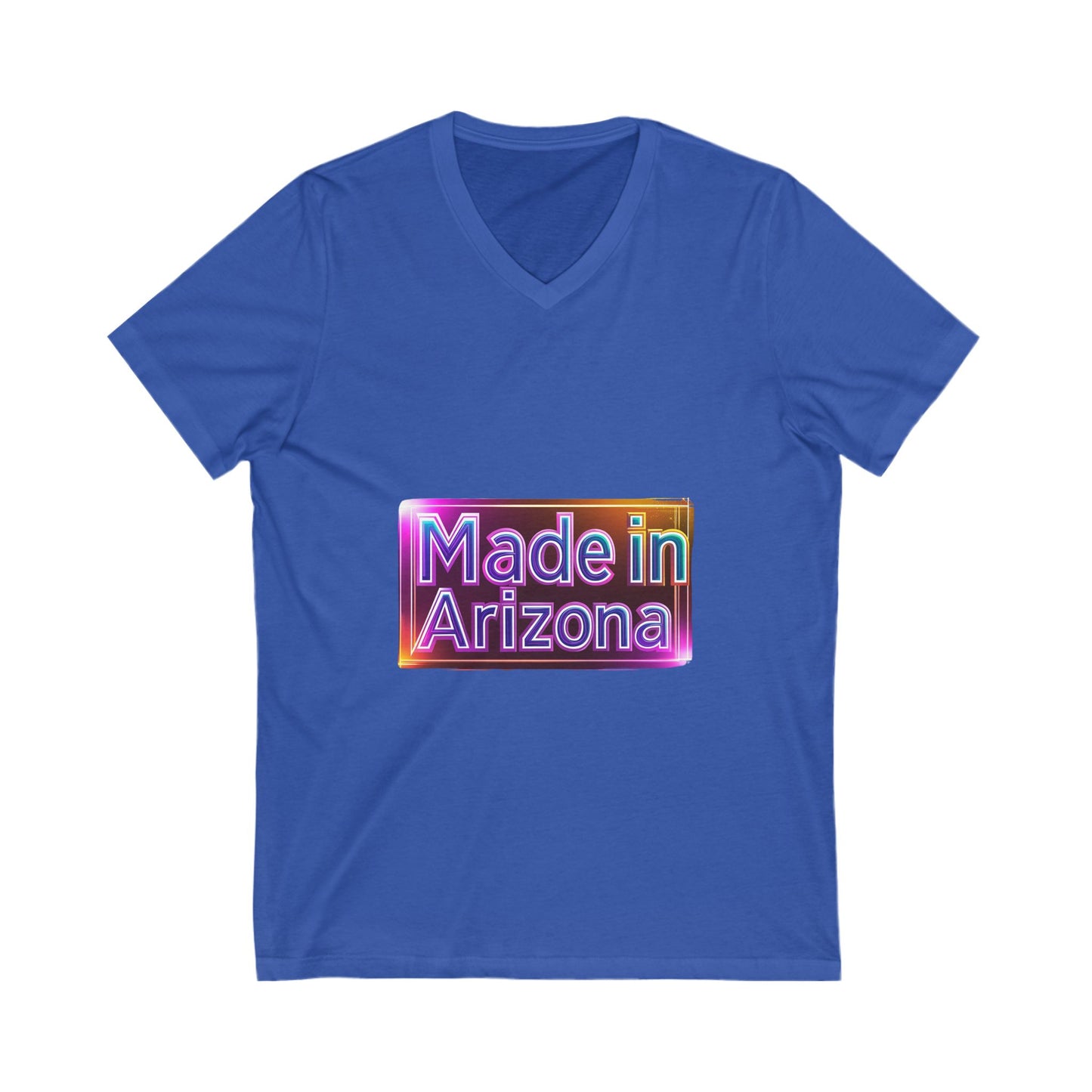 Made in Arizona V-Neck T-Shirt | Retro Chrome State Pride Unisex Tee
