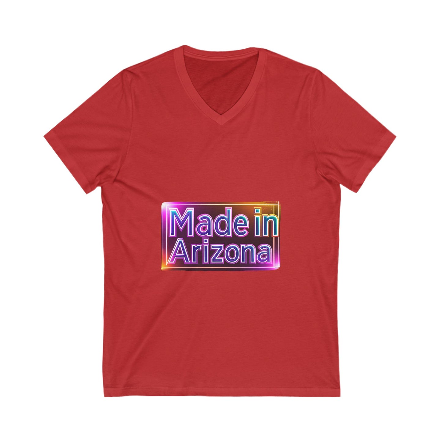 Made in Arizona V-Neck T-Shirt | Retro Chrome State Pride Unisex Tee