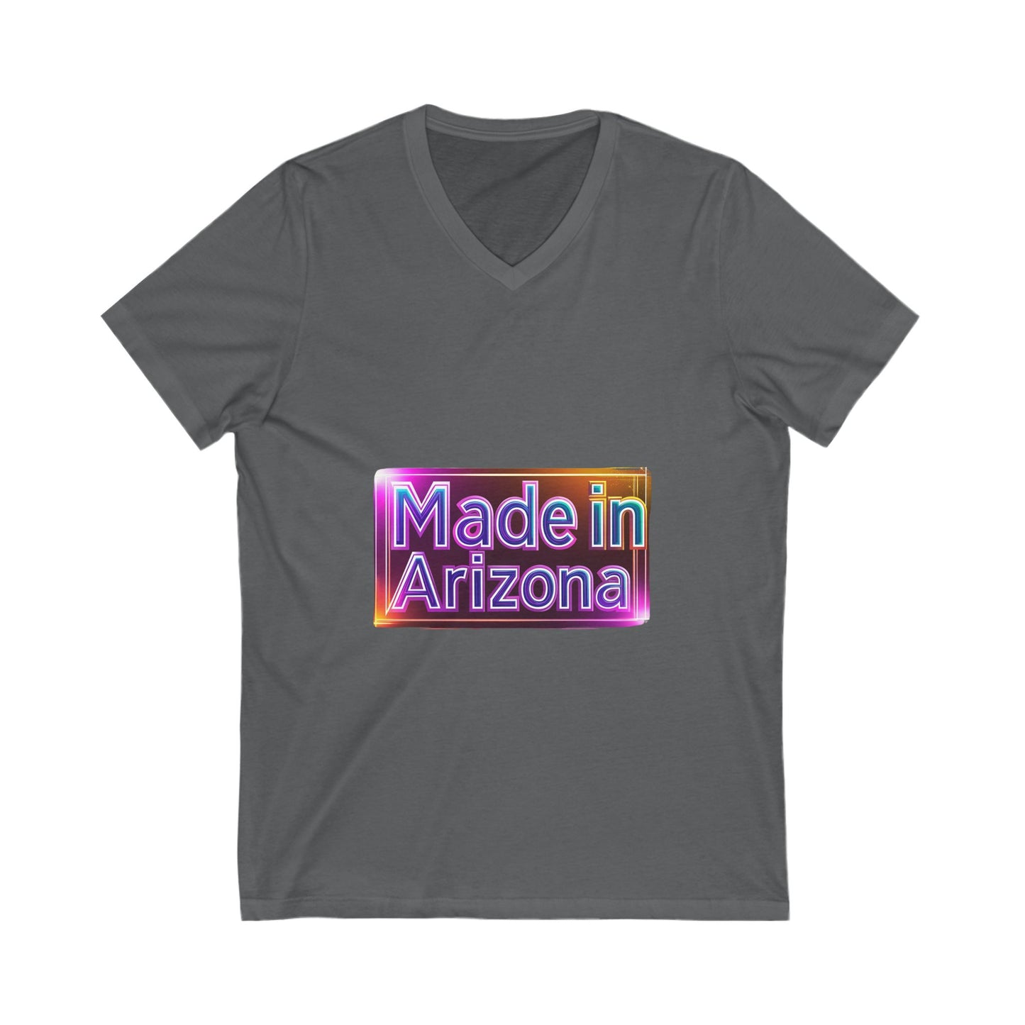 Made in Arizona V-Neck T-Shirt | Retro Chrome State Pride Unisex Tee
