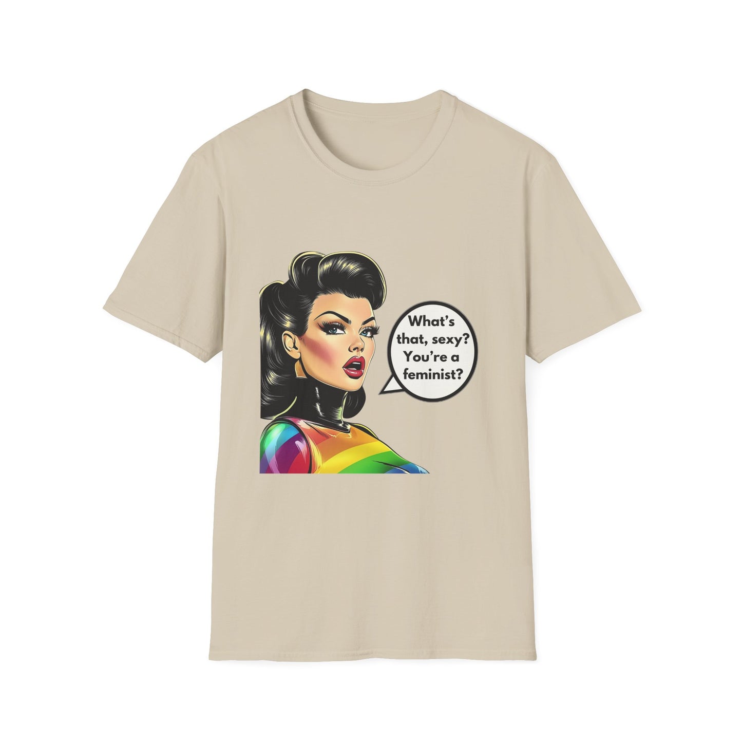 Feminist Pin Up Rainbow T-Shirt | LGBTQ+ Pride Statement Tee