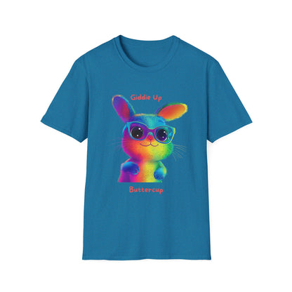 Rainbow Bunny Buttercup T-Shirt | Colorful Pride Tee | Cute LGBTQ+ Gift