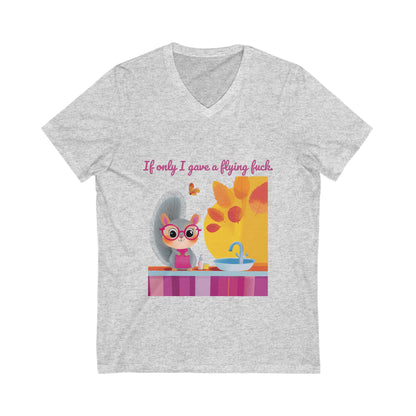 Sarcastic Cat V-Neck T-Shirt | Kawaii Attitude Unisex Tee | Cute Sassy Cat Design