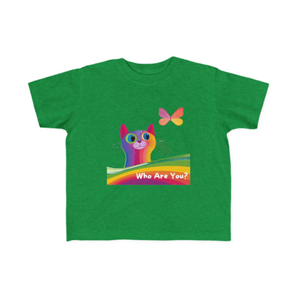 Rainbow Cat Who Are You Kids T-Shirt | LGBTQ Pride Toddler Tee | Kawaii Pride Cat