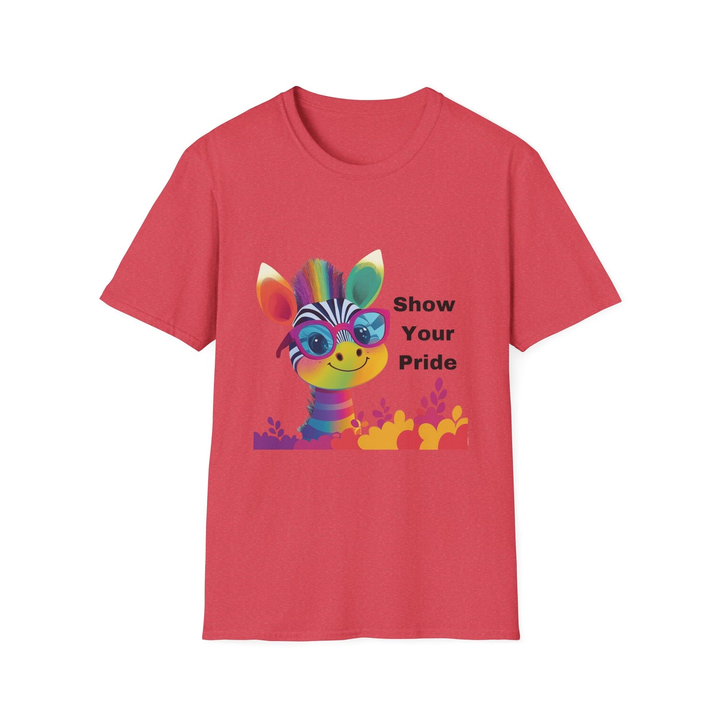 Cute Rainbow Giraffe Pride T-Shirt | LGBTQ+ Kawaii Animal Unisex Tee