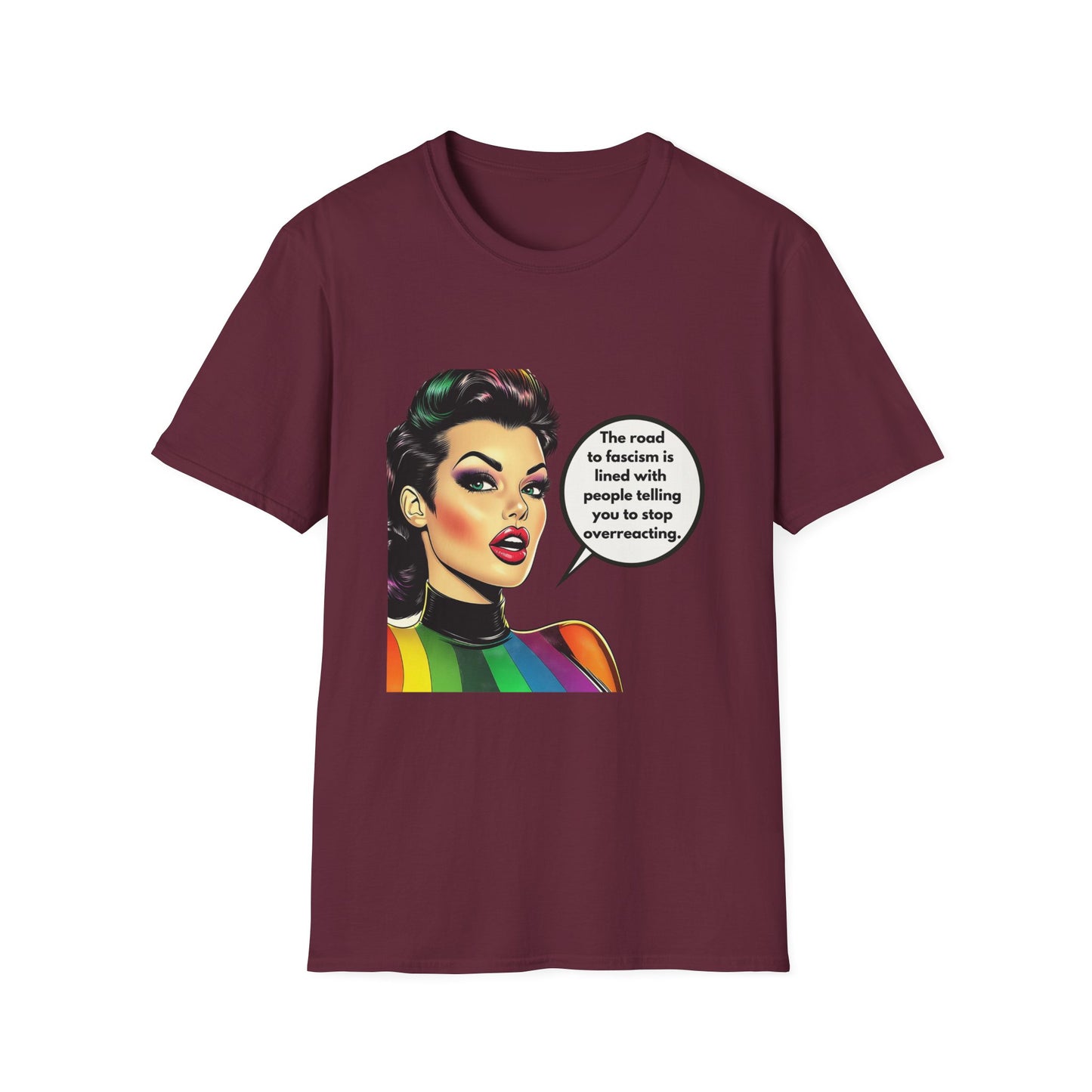 Road to Fascism Political Statement T-Shirt | Retro Pop Art Unisex Tee