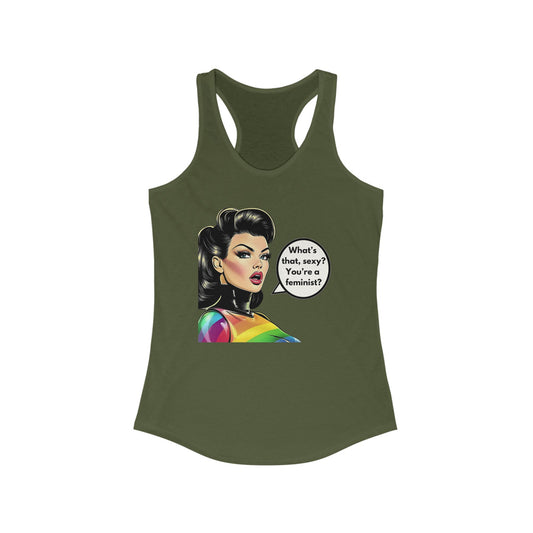 Feminist Pride Retro Racerback Tank | LGBTQ+ Empowerment Tee